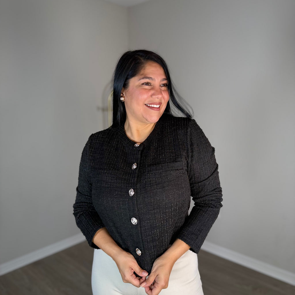 Jacket with gold buttons