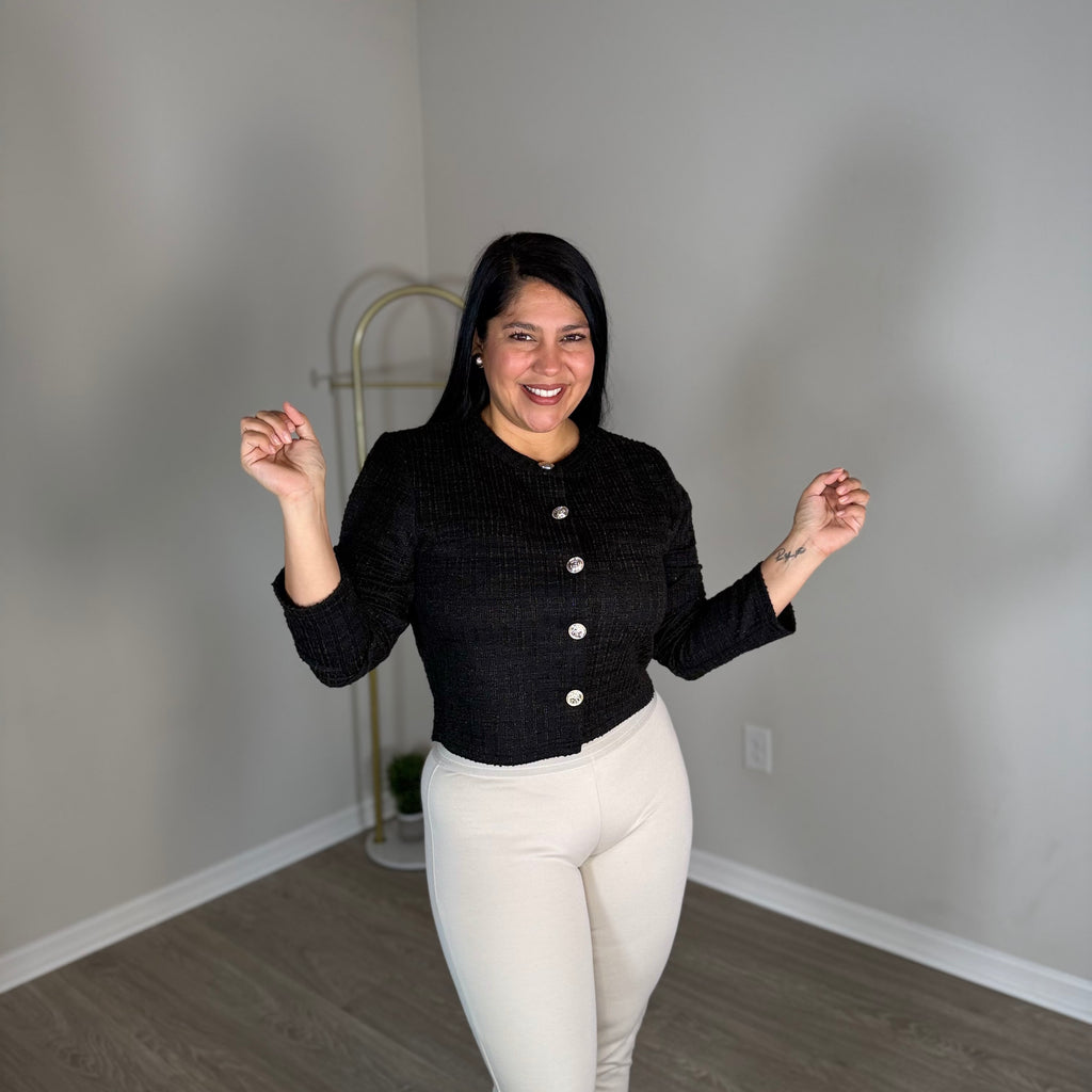 Jacket with gold buttons