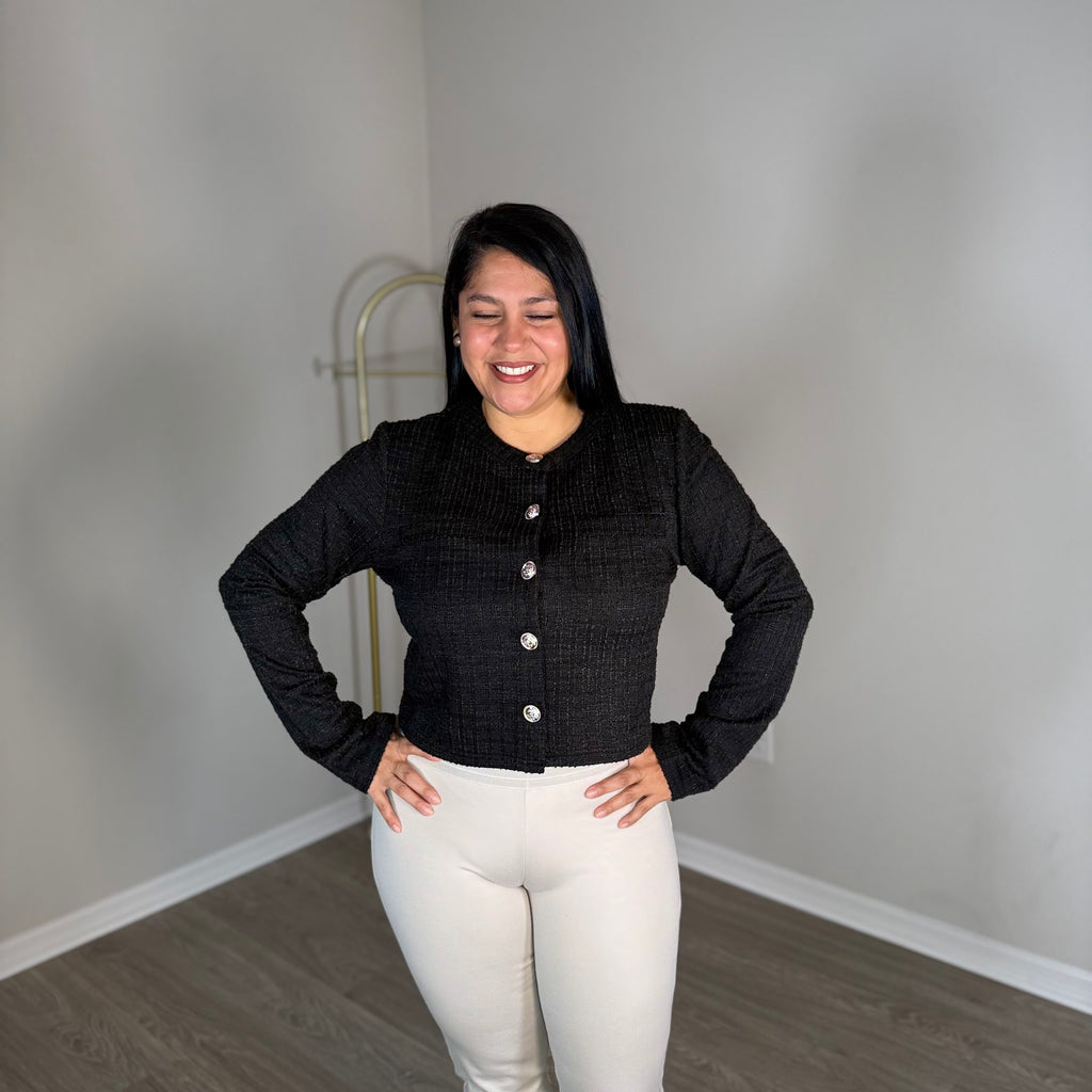 Jacket with gold buttons