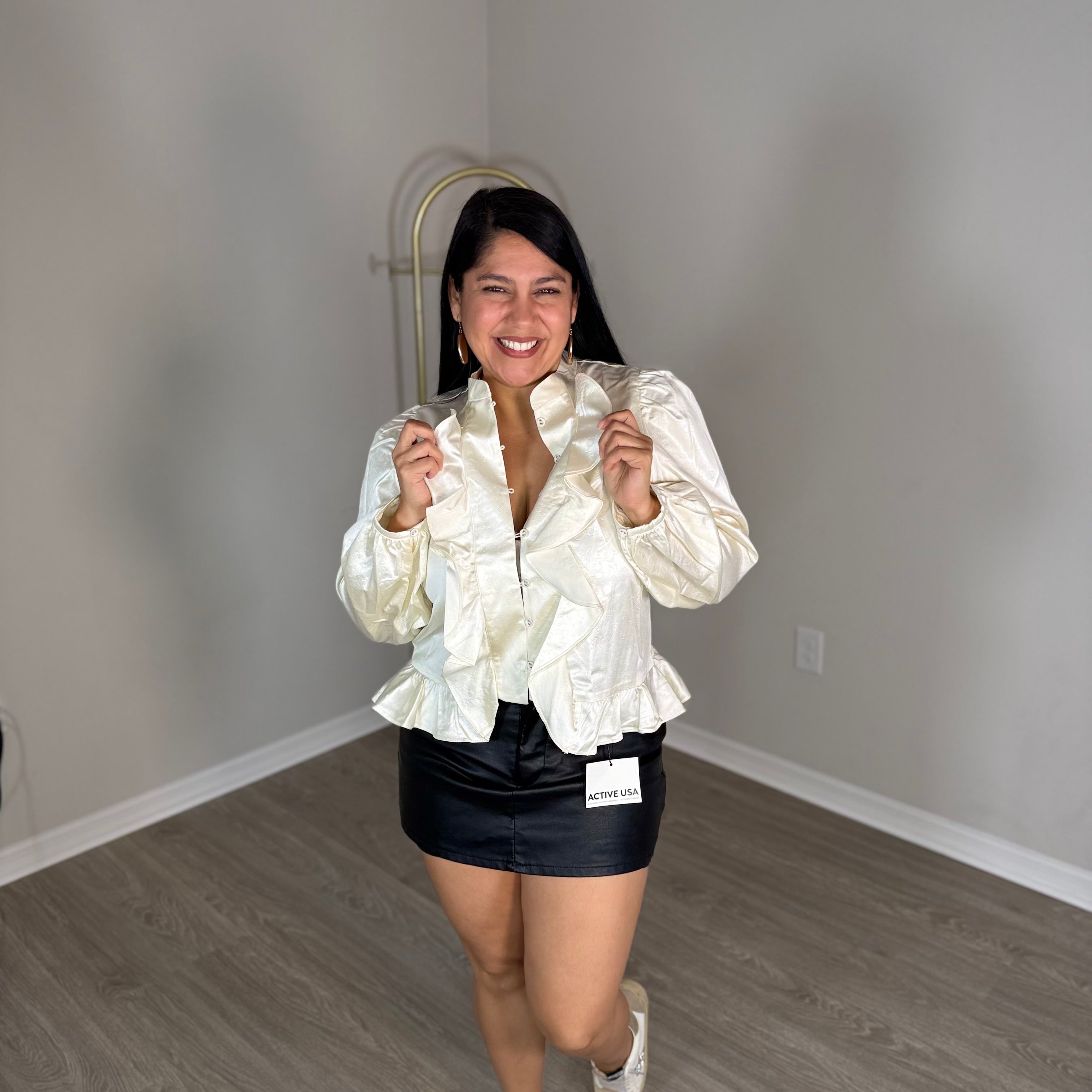 Lulu wave-detail shirt.