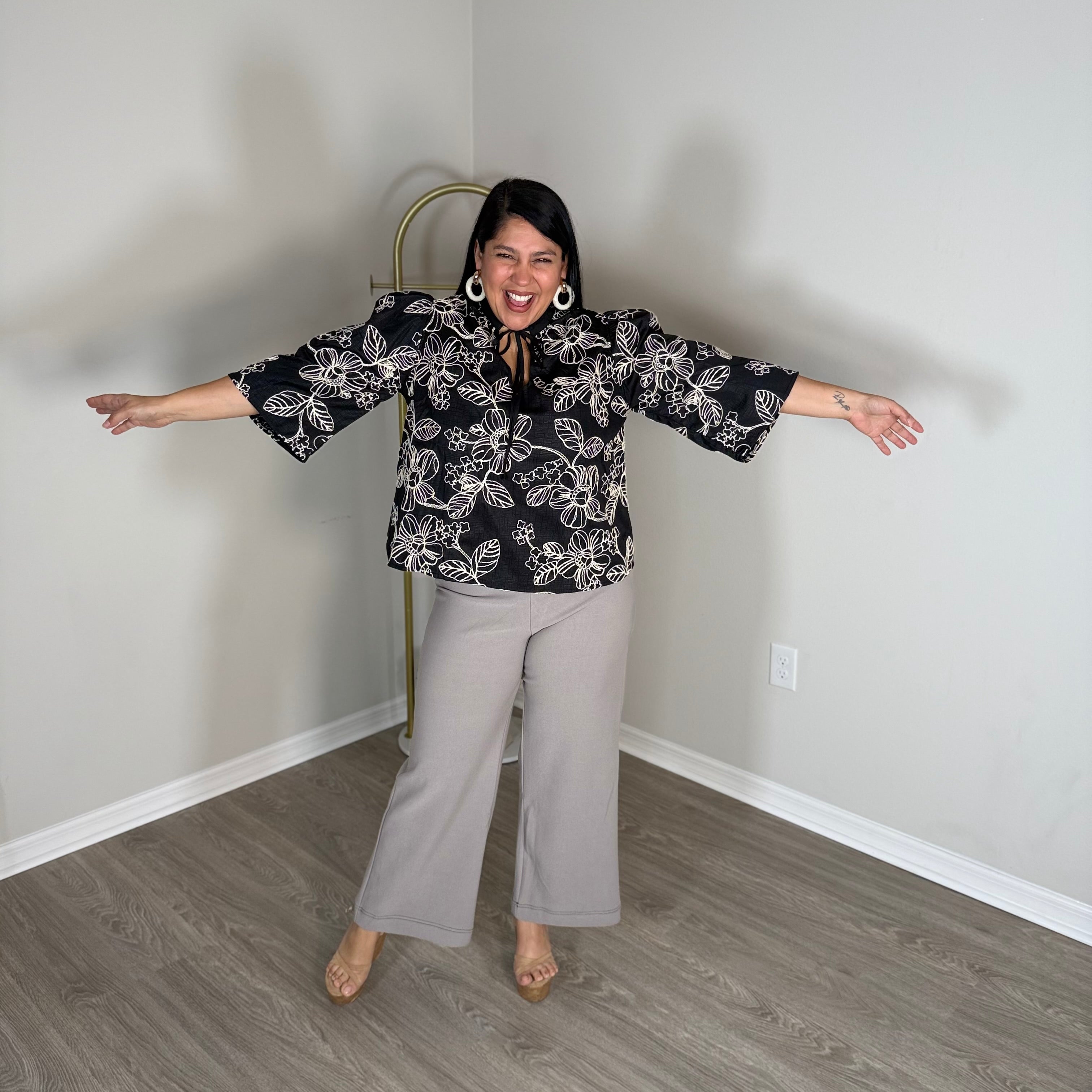 blue floral dress / top / shirt / skirt.