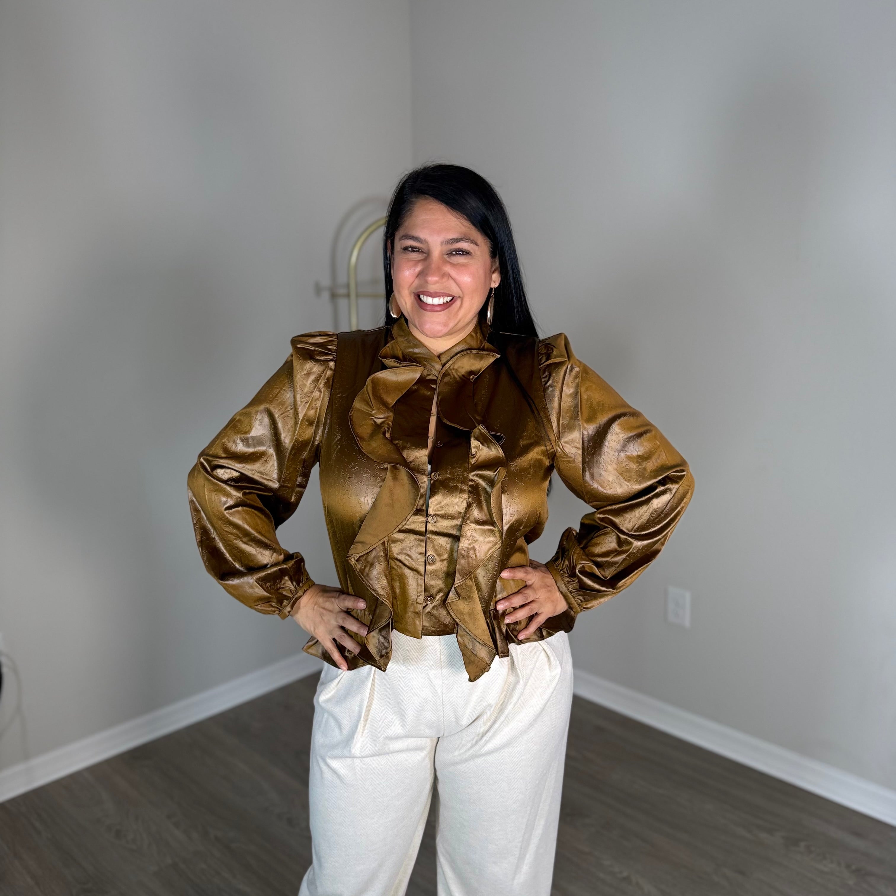 Lulu wave-detail blouse